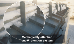 Mechanically-attached snow retention system