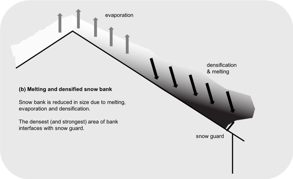 Melting and Densified Snow Bank (b)