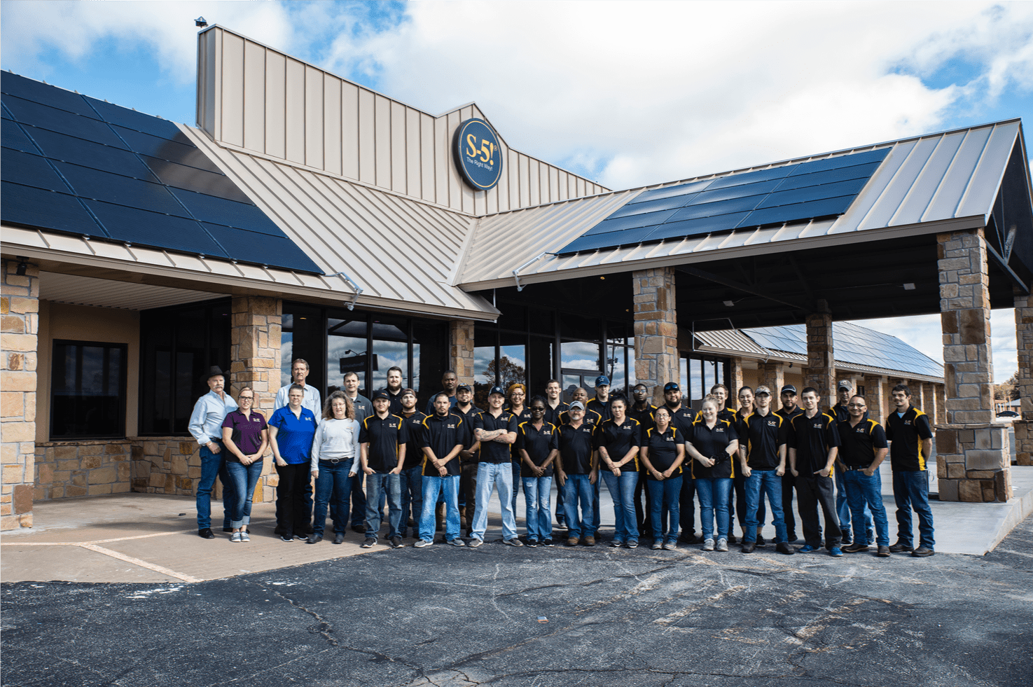 S-5!® Manufacturing plant staff outside exterior of facility-min