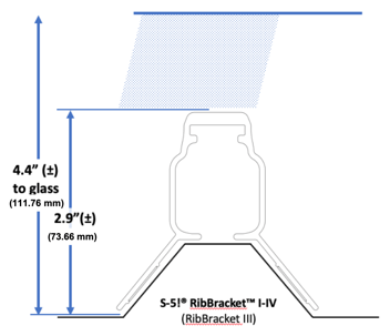 S-5!® RibBracket™ I-V Solar Module Height Exposed-Fastener Metal Roof - S-5! mounting hardware heights ensure adequate air flow