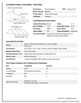 Snow Guard Project Calculation